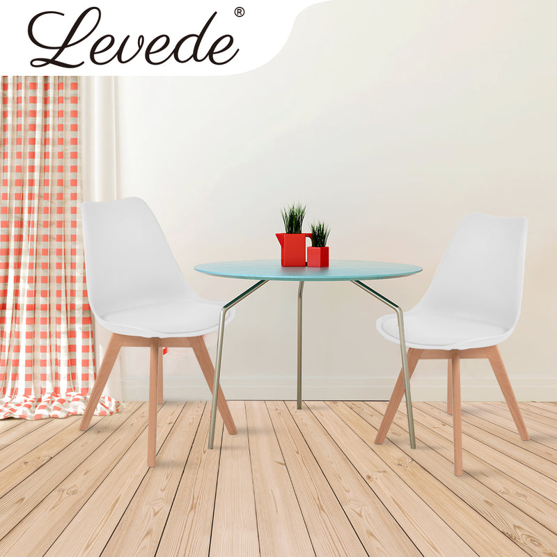 Levede 2x Retro Replica PU Leather Dining Chair Office Cafe Lounge Chairs