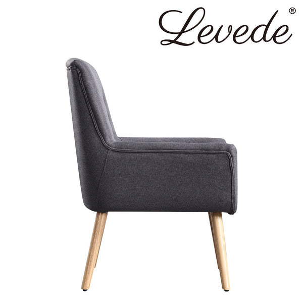 Levede Luxury Upholstered Armchair Dining Chair Single Accent Sofa Padded Fabric