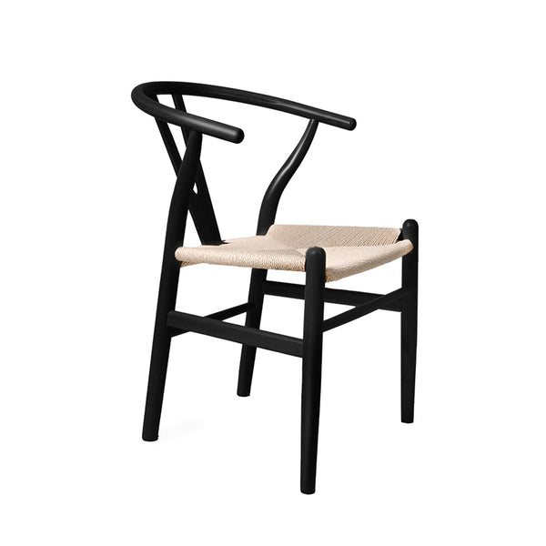 Levede 2x Dining Chairs Wooden Hans Wegner Chair Wishbone Chair Cafe Lounge Seat