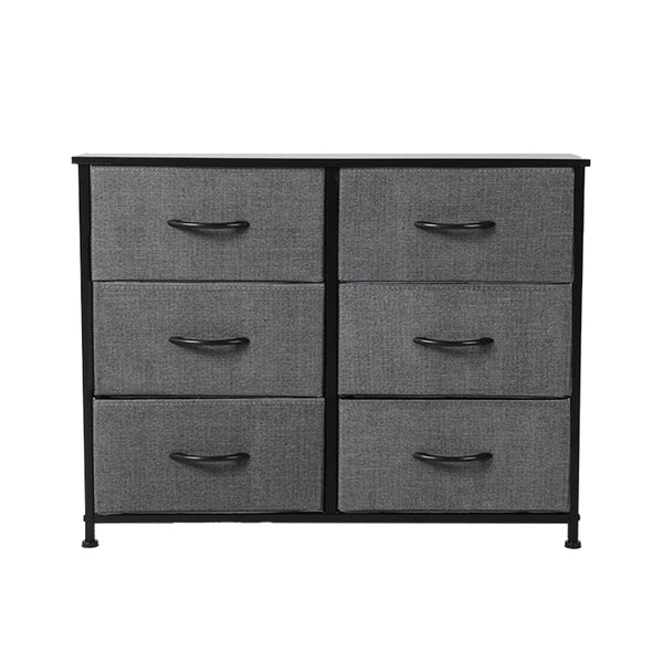 Levede Storage Cabinet Tower Chest of Drawers Dresser Tallboy 6 Drawer Dark Grey