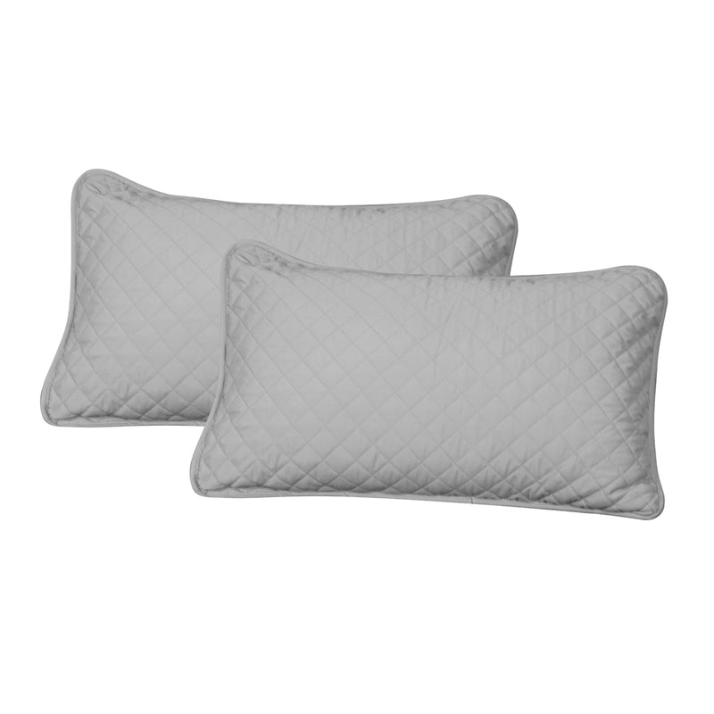 DreamZ Bedspread Coverlet Set Quilted Comforter Soft Pillowcases Queen Grey