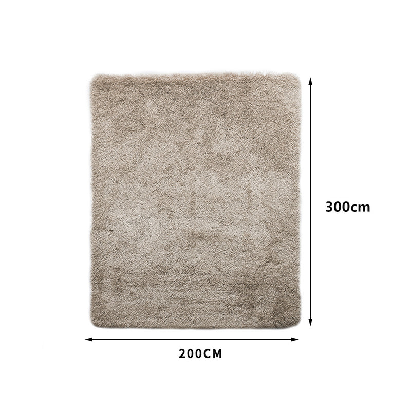 Marlow Floor Mat Rugs Shaggy Rug Area Carpet Large Soft Mats 300x200cm Tan