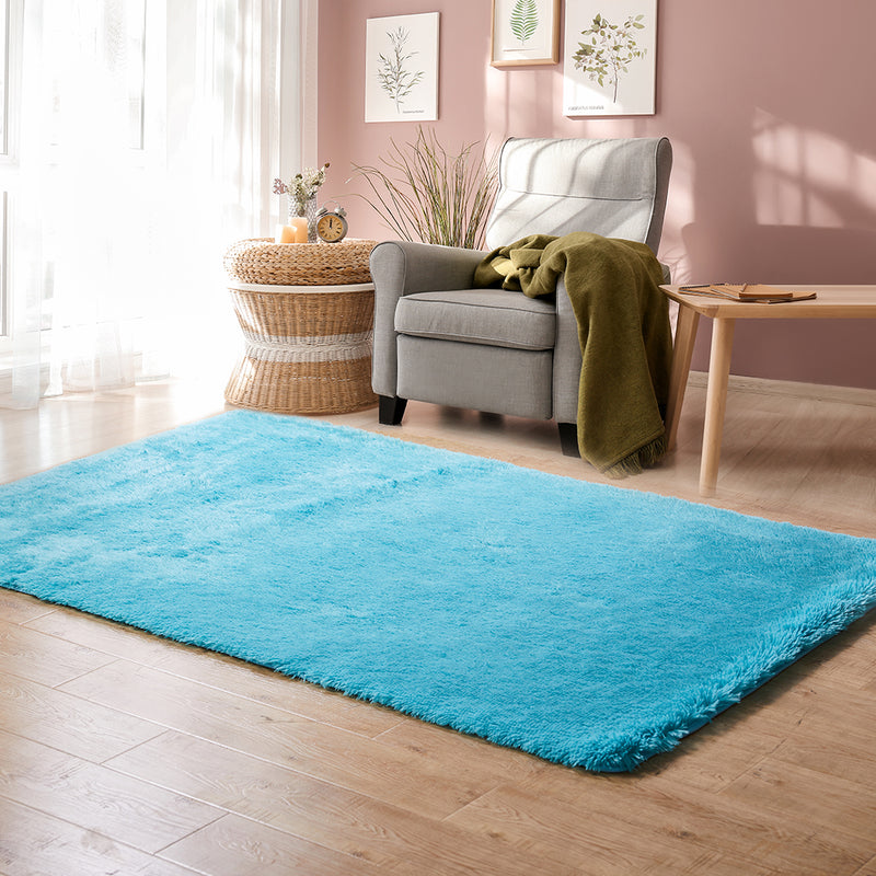 Marlow Soft Shag Shaggy Floor Confetti Rug Carpet Decor 200x230cm Blue