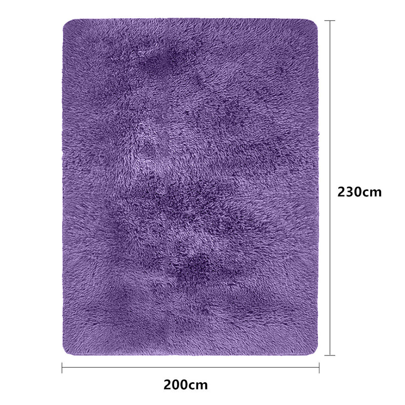 Marlow Soft Shag Shaggy Floor Confetti Rug Carpet Decor 200x230cm Purple