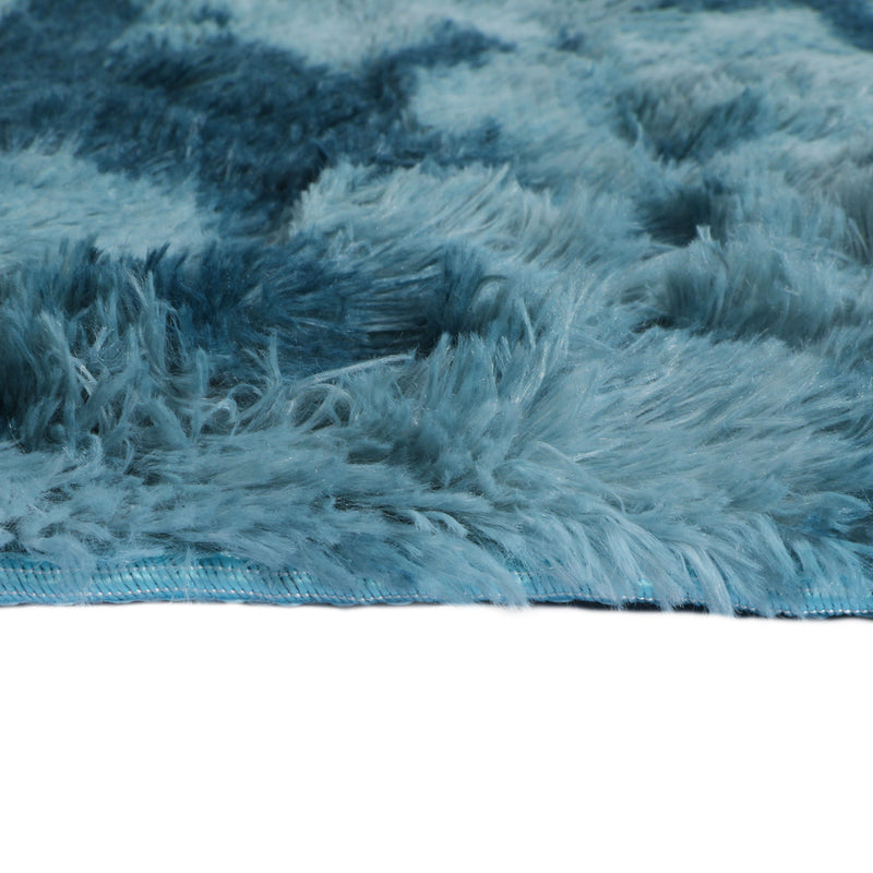 Marlow Floor Rug Shaggy Rugs Soft Large Carpet Area Tie-dyed 120x160cm Blue