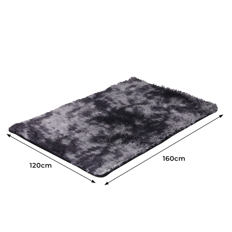 Floor Rug Shaggy Rugs Soft Large Carpet Area Tie-dyed Midnight City 120x160cm