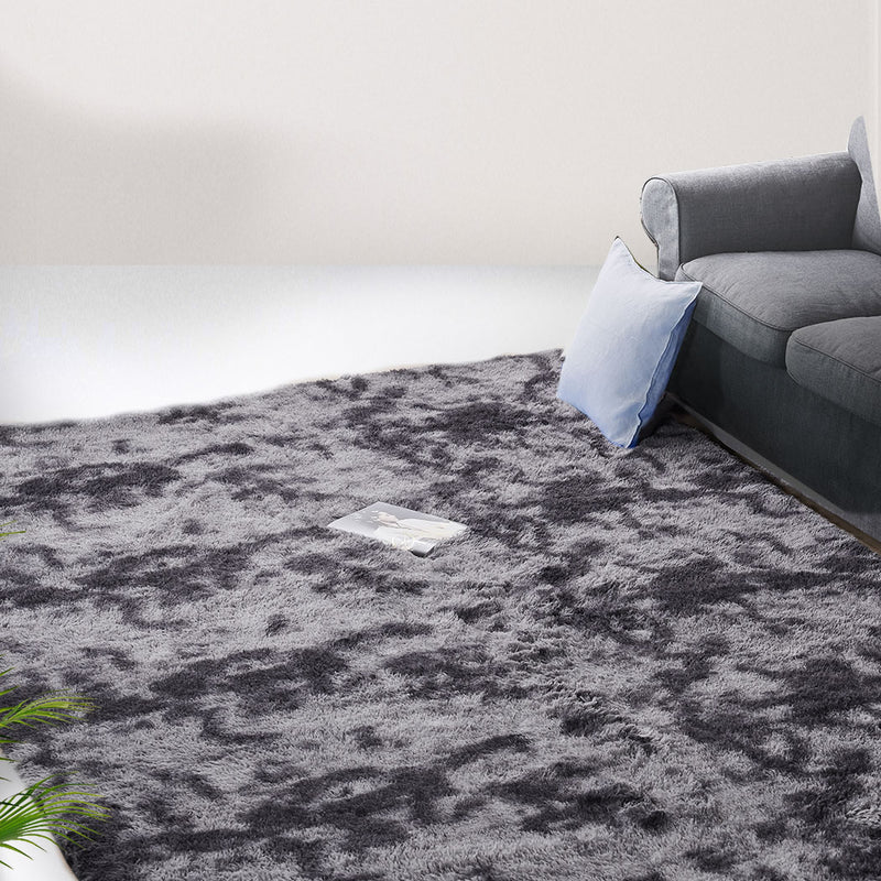 Floor Rug Shaggy Rugs Soft Large Carpet Area Tie-dyed Midnight City 120x160cm