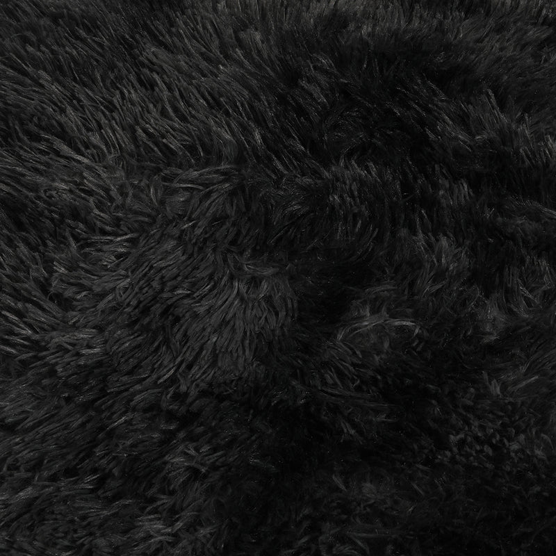 Marlow Floor Rug Shaggy Rugs Soft Large Carpet Area Tie-dyed 140x200cm Black