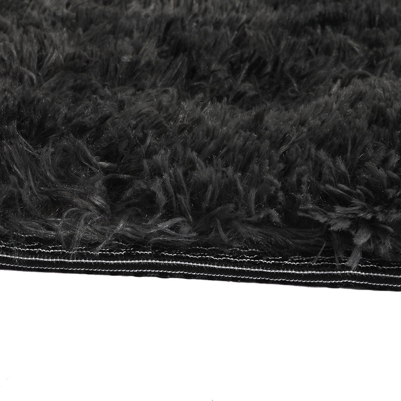 Marlow Floor Rug Shaggy Rugs Soft Large Carpet Area Tie-dyed 140x200cm Black