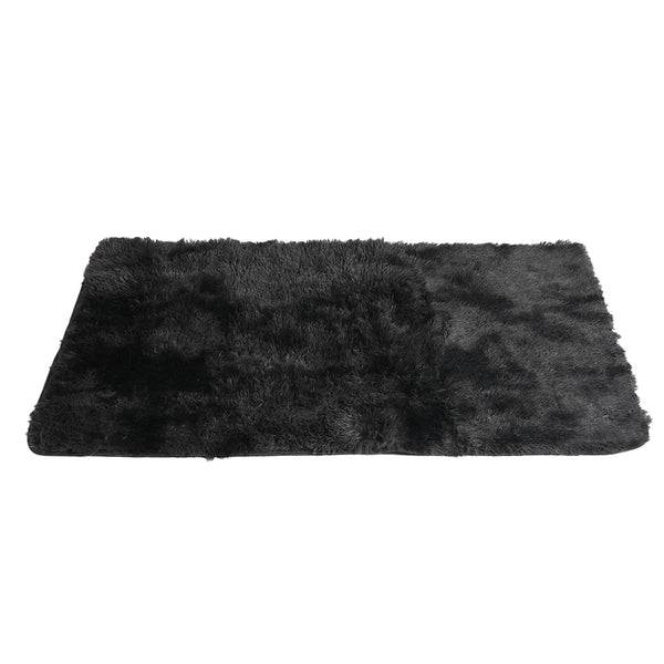 Marlow Floor Rug Shaggy Rugs Soft Large Carpet Area Tie-dyed 160x230cm Black