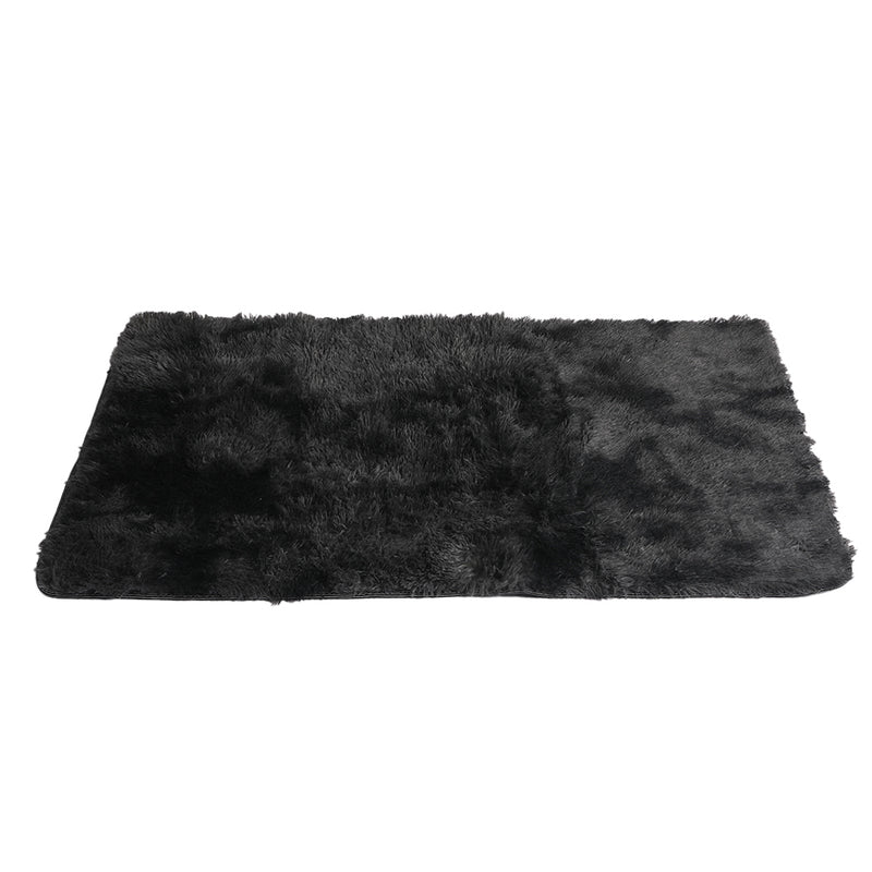 Marlow Floor Rug Shaggy Rugs Soft Large Carpet Area Tie-dyed 200x300cm Black