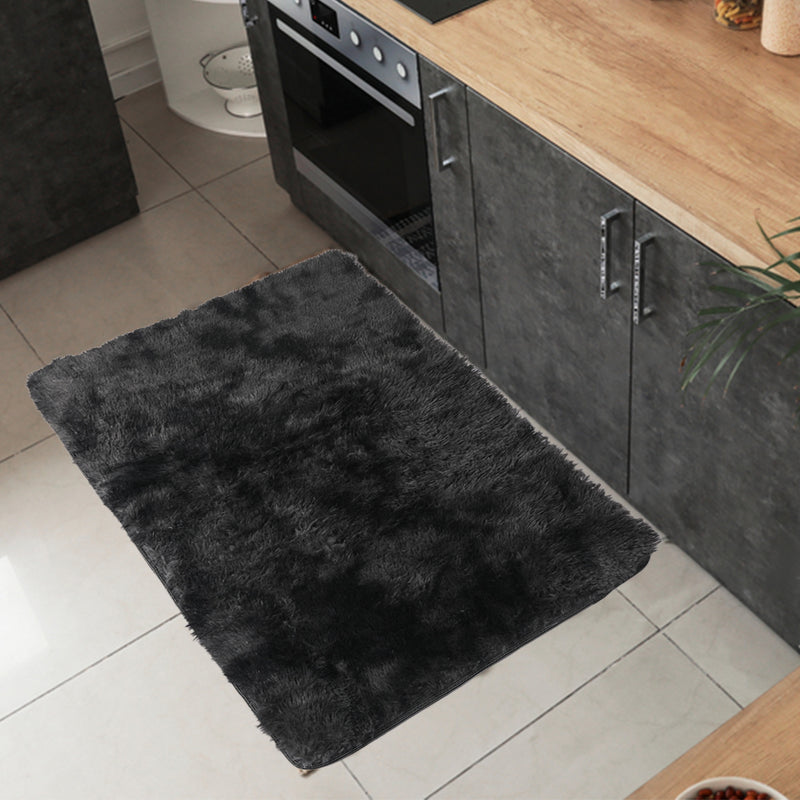 Marlow Floor Rug Shaggy Rugs Soft Large Carpet Area Tie-dyed 80x120cm Black