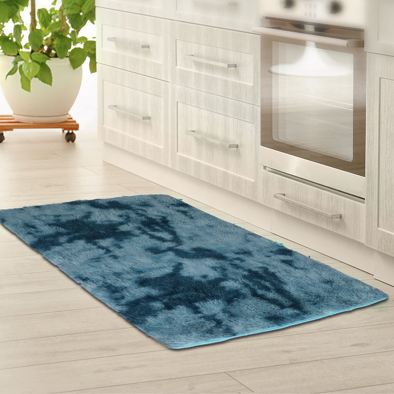 Marlow Floor Rug Shaggy Rugs Soft Large Carpet Area Tie-dyed 80x120cm Blue