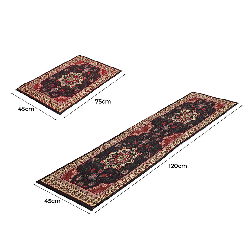 Marlow 2x Kitchen Mat Floor Rugs Area Carpet Non-Slip Door Mat 45x120cm /45x75cm