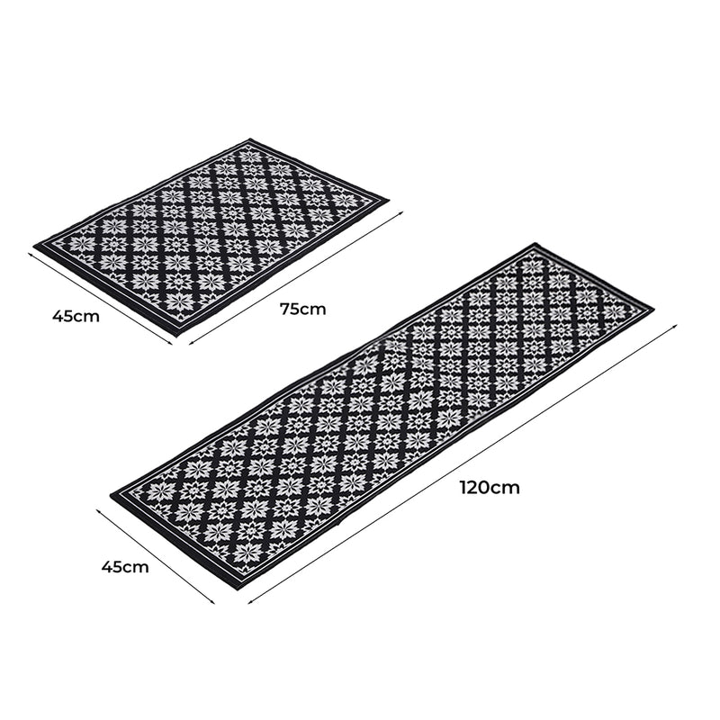 Marlow 2x Kitchen Mat Floor Rugs Area Carpet Non-Slip Door Mat 45x120cm /45x75cm