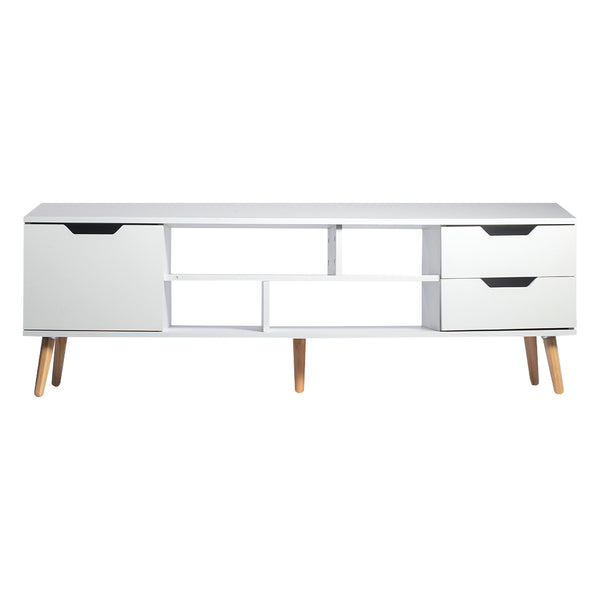 Levede TV Cabinet Entertainment Unit Stand Storage Drawers Wooden Shelf White