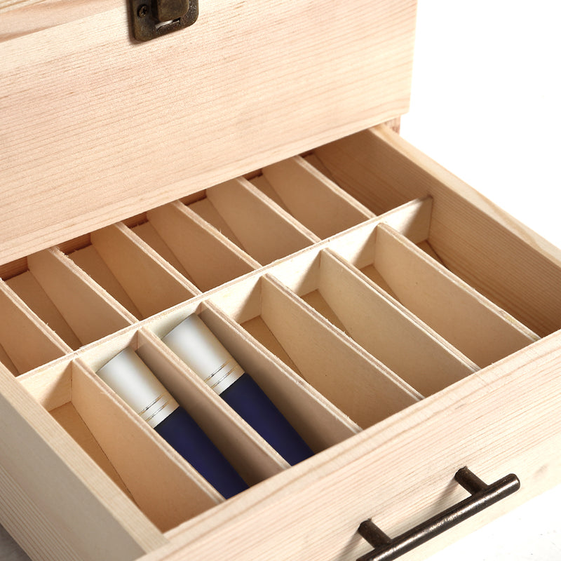 Essential Oil Storage Box Wooden 59 Slots Aromatherapy Organiser Container Case