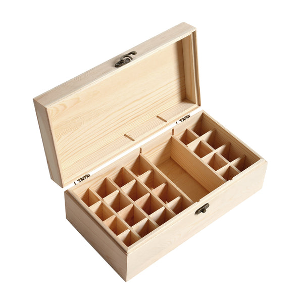 Essential Oil Storage Box Wooden 25 Slots Aromatherapy Container Organiser