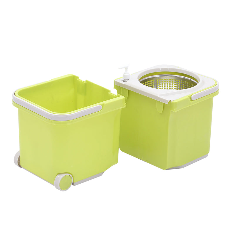 360° Spin Mop Bucket Set Spinning Stainless Steel Wet Dry Rotating Microfiber