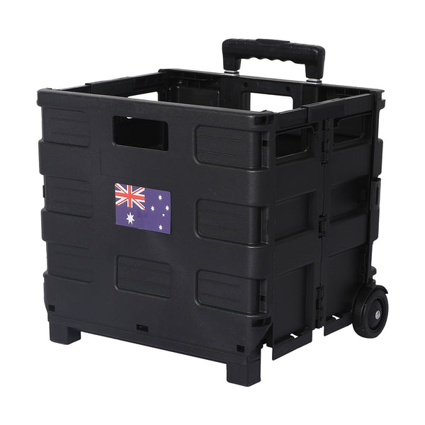 Foldable Shopping Cart Trolley Pack & Roll Folding Grocery Basket Crate Portable