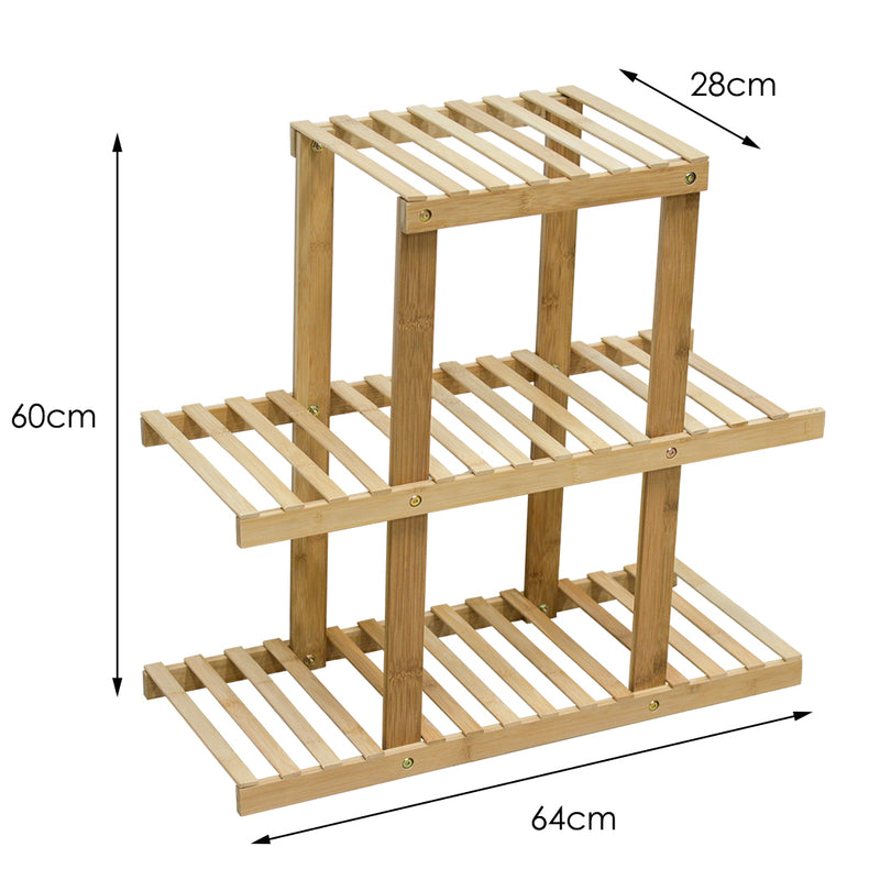 3 Tiers Premium Bamboo Wooden Plant Stand In/outdoor Garden Planter Flower shelf