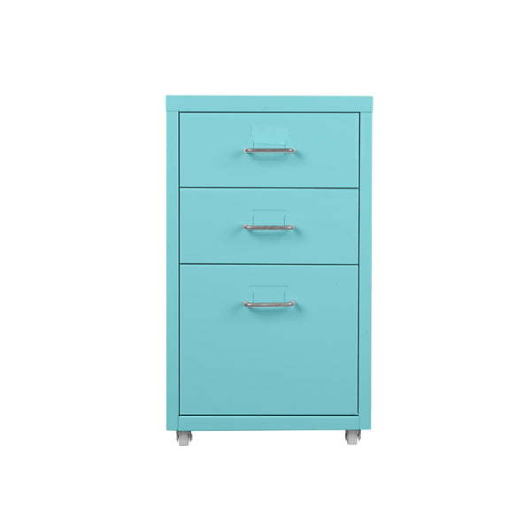 Filing Cabinet Storage Cabinets Steel Metal Home Office Organise 3 Drawer Blue