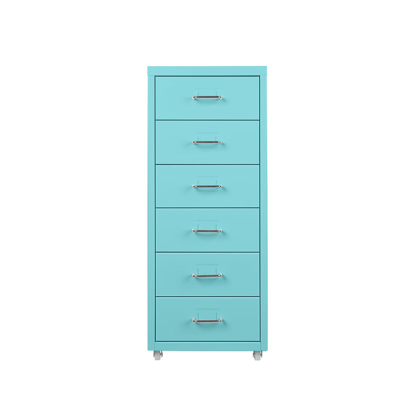 Filing Cabinet Storage Cabinets Steel Metal Home Office Organise 6 Drawer Blue