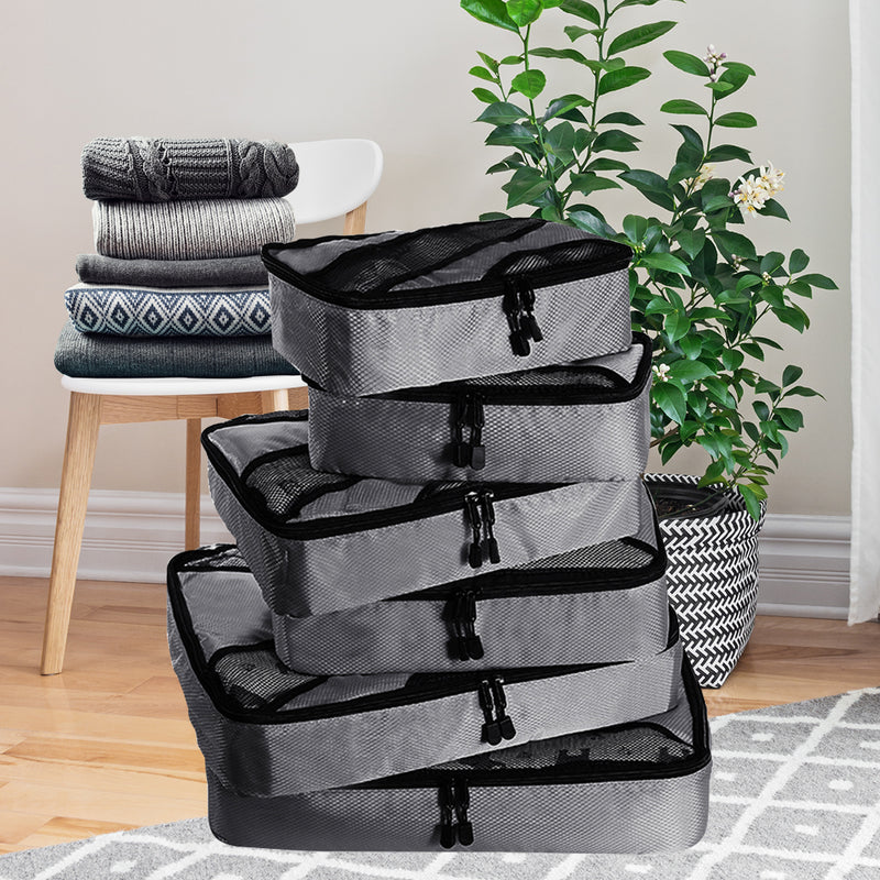 6 Pcs Travel Cubes Storage Toiletry Bag Clothes Luggage Organizer Packing Bags