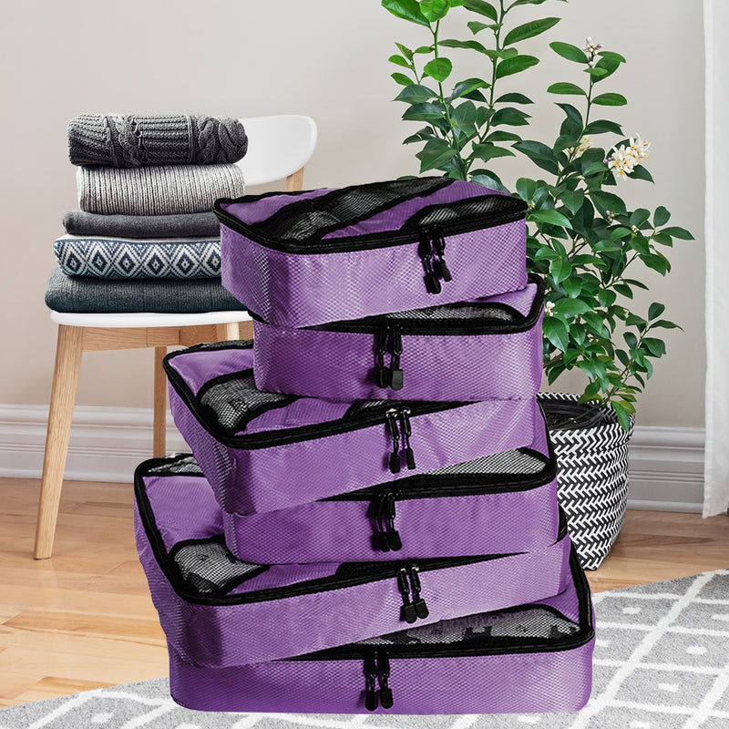 6 Pcs Travel Cubes Storage Toiletry Bag Clothes Luggage Organizer Packing Bags