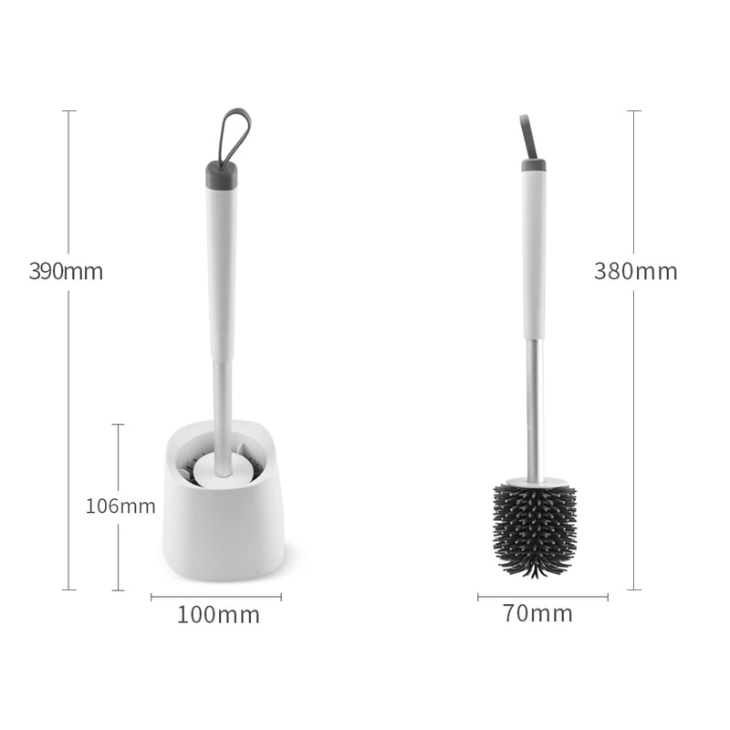 Toilet Brush With Holder Soft Bristle Bathroom Cleaning Tool Home/Office Set