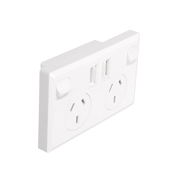 Dual USB Wall Socket Power Point Home Supply Electrical Charger SAA Outlet Plate