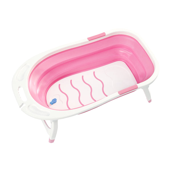 Baby Bath Tub Infant Toddlers Foldable Bathtub Folding Safety Bathing ShowerPink