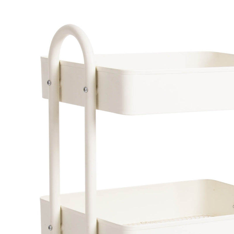 Levede 4 Tiers Kitchen Trolley Cart Steel Storage Rack Shelf Organiser White