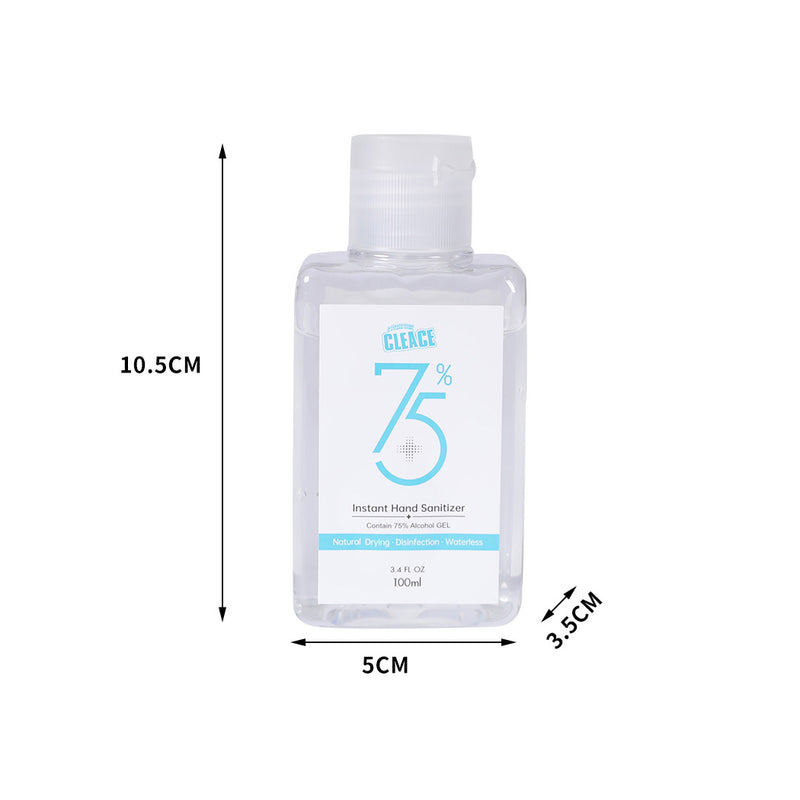 Cleace 5x Hand Sanitiser Sanitizer Instant Gel Wash 75% Alcohol 100ML