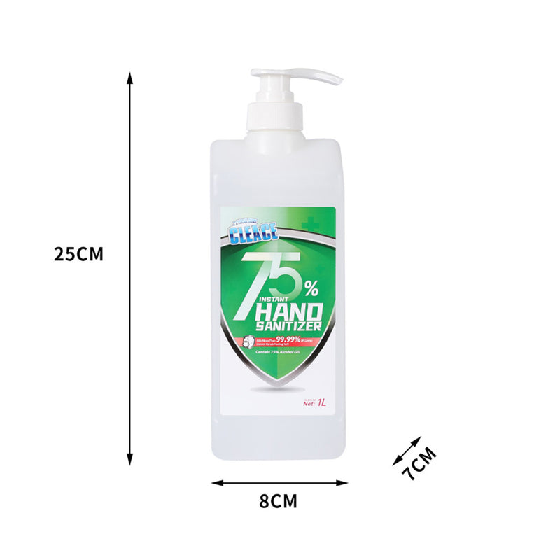 Cleace 2x Hand Sanitiser Instant Gel Wash 75% Alcohol 99% Anti Bacterial 1000ML