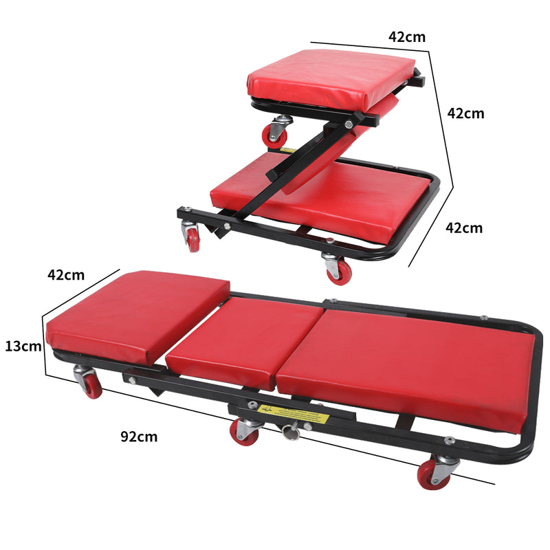 Folding Creeper Mechanic Stool Seat Garage Repair Trolley Laying  Workshop