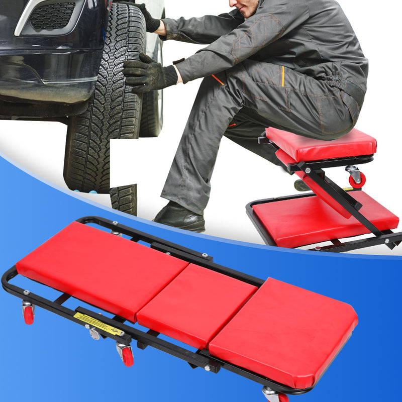 Folding Creeper Mechanic Stool Seat Garage Repair Trolley Laying  Workshop