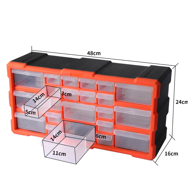 Tool Storage Cabinet Organiser Drawer Bins Toolbox Part Chest Divider 22 Drawers