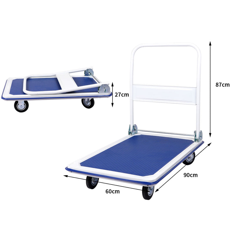 Traderight 300kg Folding Platform Trolley Hand Truck Foldable Cart Heavy Duty