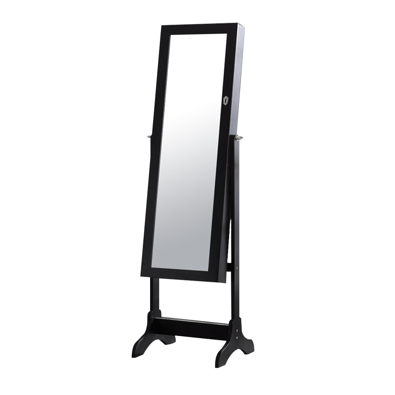 Levede Dual Use Mirrored Jewellery Dressing Cabinet in Black Colour