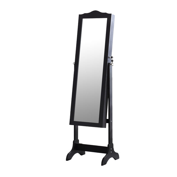 Levede Dual Use Mirrored Jewellery Dressing Cabinet in Black Colour