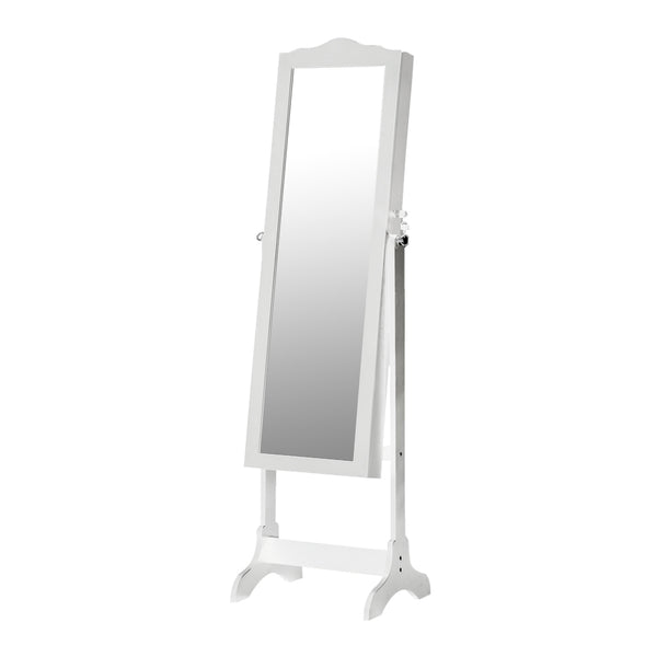 Levede Dual Use Mirrored Jewellery Dressing Cabinet with LED Light in White