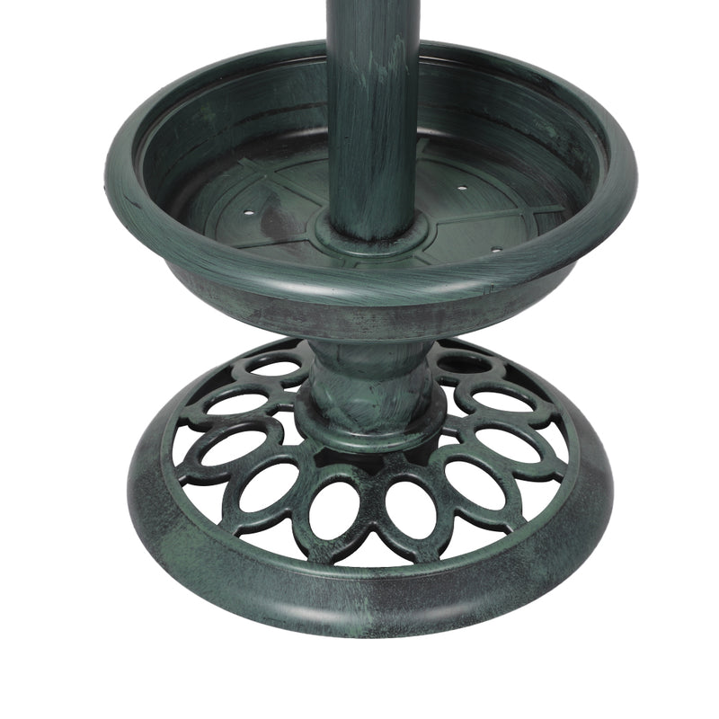 PaWz Bird Bath Feeder Feeding Food Station Solar Light Outdoor Garden Green