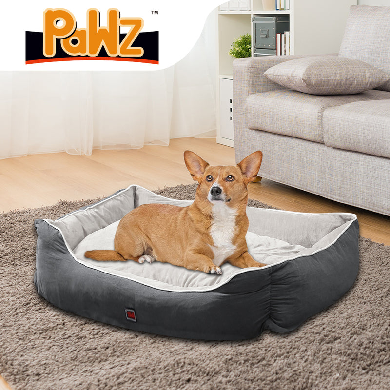 PaWz Pet Bed Mattress Dog Cat Pad Mat Puppy Cushion Soft Warm Washable L Grey