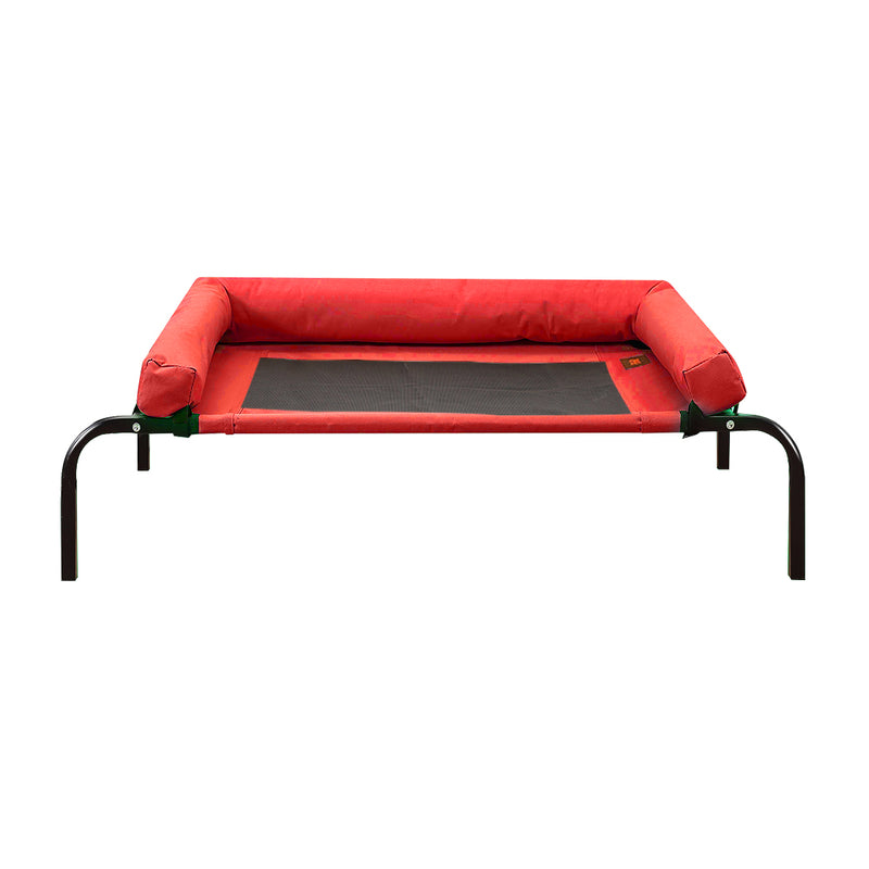 PaWz Pet Bed Heavy Duty Frame Hammock Bolster Trampoline Dog Puppy Mesh M Red