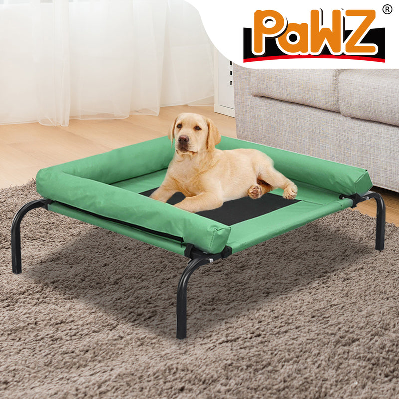 PaWz Pet Bed Heavy Duty Frame Hammock Bolster Trampoline Dog Puppy Mesh S Green