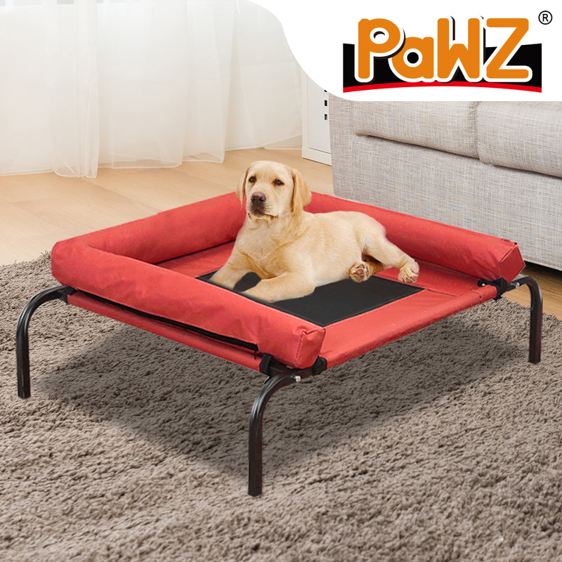 PaWz Pet Bed Heavy Duty Frame Hammock Bolster Trampoline Dog Puppy Mesh S Red