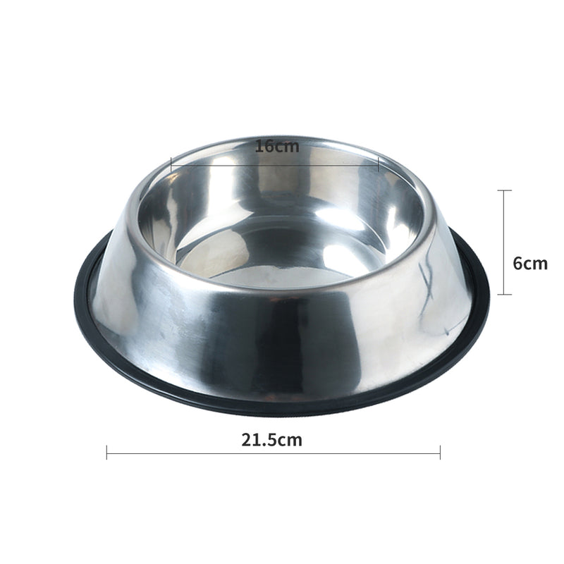 PaWz Pet Bowl Stainless Steel Non Tip Slip Dog Cat Puppy Water Food Feeder Dish