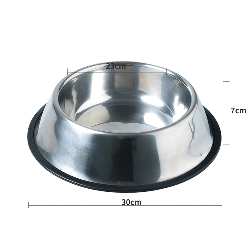 PaWz Pet Bowl Stainless Steel Non Tip Slip Dog Cat Puppy Water Food Feeder Dish