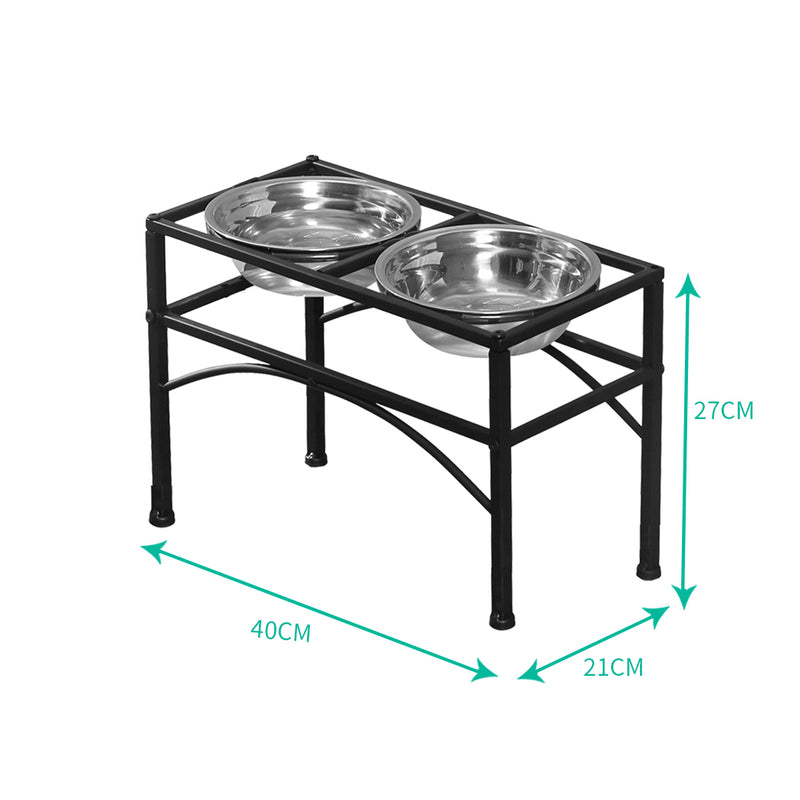 PaWz Dual Elevated Raised Pet Dog Feeder Bowl Stainless Steel Food Water Stand